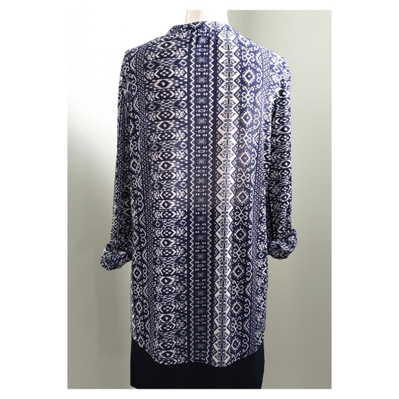 Anthropology M semi sheer print blouse - Picture 3 of 9